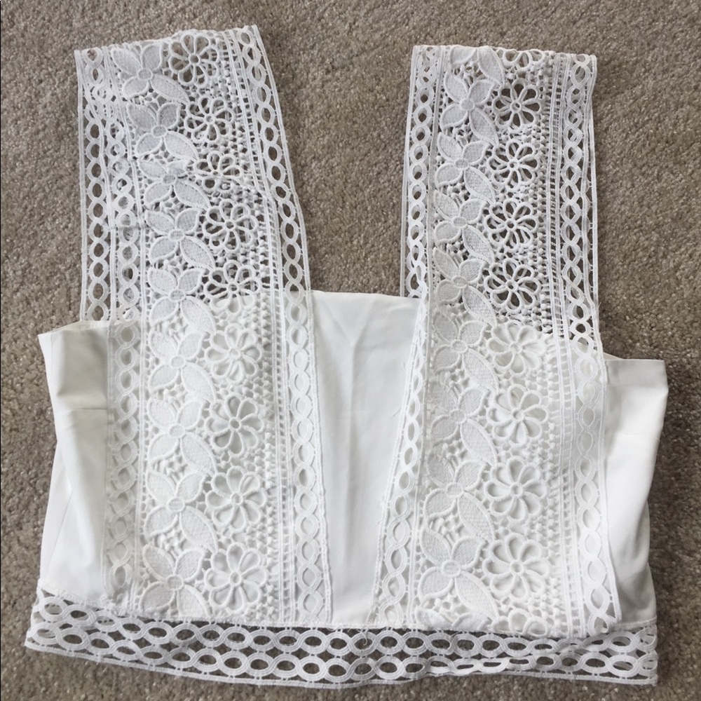 White Lace Crop Top